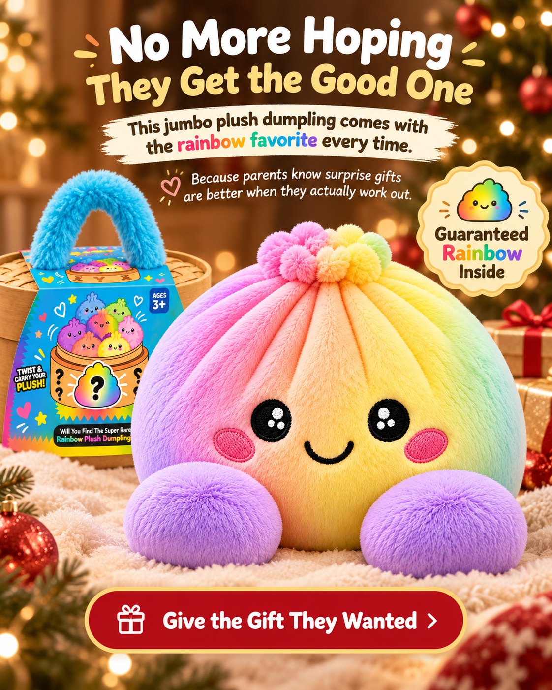 Guaranteed rainbow inside: the rainbow plush dumpling every time